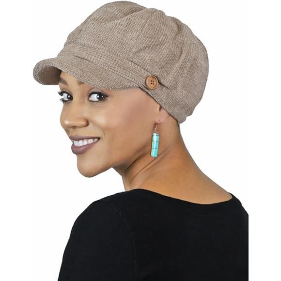 Newsboy Cap for Women Cancer Headwear Chemo Hat Ladies Head Coverings Tweed - Picture 3 of 5